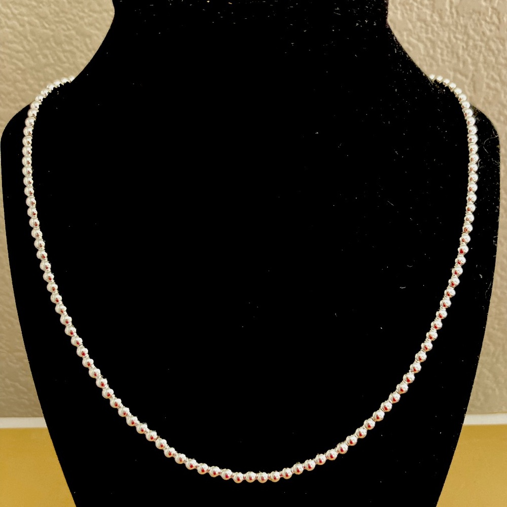 🌟Sterling Silver Beaded Necklace - Picture 3 of 4
